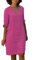 Leinenkleid Damen Sommer V-Ausschnitt Kurzarm Sommerkleid Knielang Leinenkleider Baumwolle Leinen Blusenkleid Casual Drucken Freizeitkleid Strandkleider A-Linie Kleid Luftige Leinen Kleidung