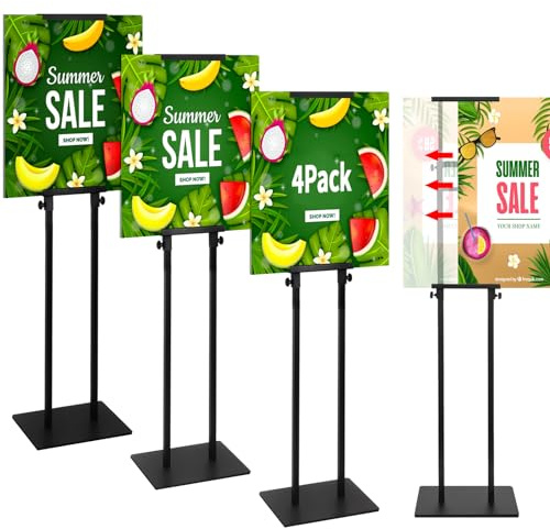 INNOVSIGN 4Pack Poster Holder for Display, Adjustable Pedestal Sign Stand