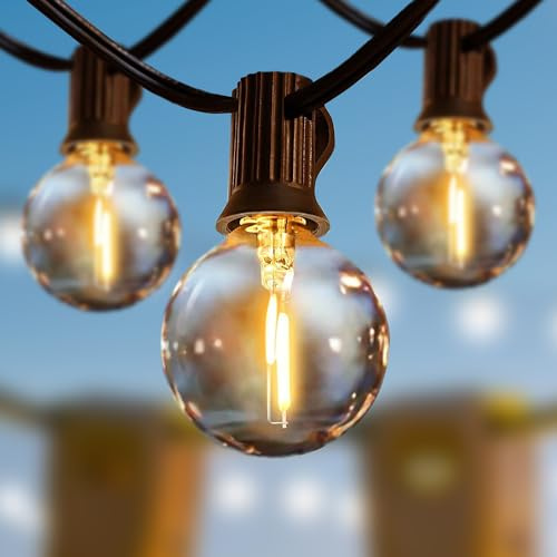 Svater 44m G40 LED Festoon Lights Outdoor, Dimmable Garden Lights | Timing, Shatterproof String Lights 2700K Warm White for Garden Wedding Gazebo Cafe Decor,24V