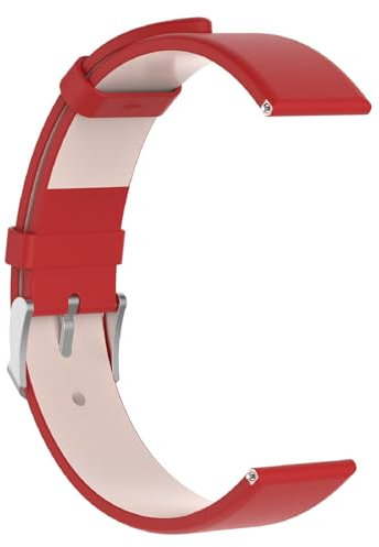 Generic 18mm Cuir Bracelets Compatible avec Fossil Stella Gen 6 Hybrid/Carlie Bracelet pour Femme et Homme, Bracelet de Remplacement en Cuir pour Fossil Stella Gen 6 Hybrid/Carlie, Rouge