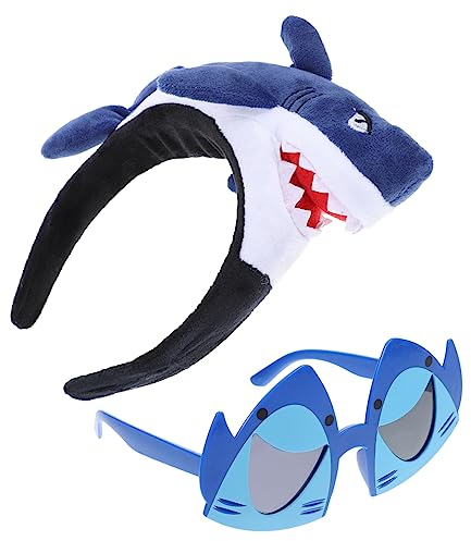 Hohopeti 2St Hai-Stirnband-Brille süße Tierstirnbänder Lustiger Haare halloween party kinderparty mitgebsel Gläser Haargummi Requisiten verkleiden Hai Partygeschenke Karikatur Kleidung
