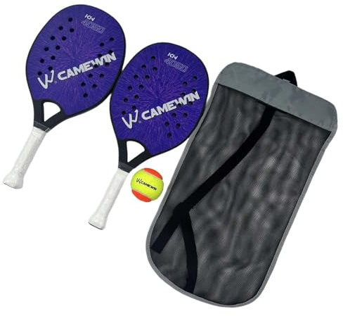 LOVIVER Raquetas de Tenis de Playa, Raquetas de Tenis de Playa de Fibra de Carbono con Bolsa de Almacenamiento para Patio de Juegos, 2 uds, Azul
