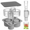 Stanley Ice Cube Tray, Stanley Ice Cube Mould for 20-40oz Tumblers, 4in1 Silicone Ice Cube Maker with Lid, BPA Free Ice Cube Maker, Reusable Ice Cube Mould Chilling Whiskey,Cocktails, Coffe (GREY)