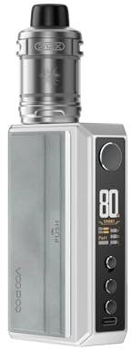VOOPOO Drag 5 Kit Mod Tank Starter Kit 2ml Capacity (Battery not included) (Nicotine Free,No Liquid No Nicotine) (Silver)