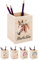 Bärenfreunde® - Personalisierter Stiftehalter Kinder aus Holz - Kreativer und praktischer Schreibtisch-Organizer Kinder mit Namen - Perfektes Einschulung Geschenk und Geburtstag (Pferd Blumenkopf)