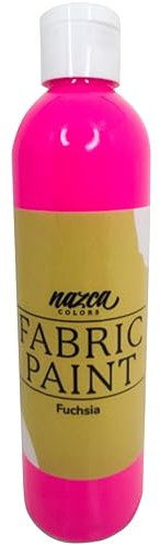 Nazca Colors Pintura Textil Fucsia 250ml – Pintura para Tela y Cuero Permanente ideal para Pintar Ropa, Camisetas, Jeans, Bolsas, Zapatillas de Tela y Piel – Gran Capacidad de Cobertura