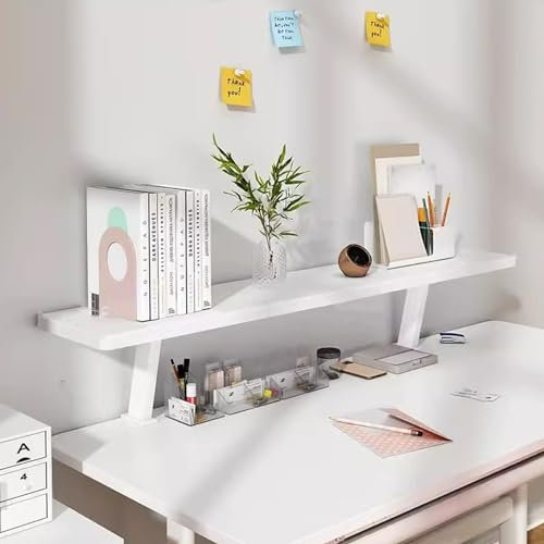 Clamp on Desk Shelf nizer for Gaming and Office Accessories Ergonomic Desktop Extender with Printer Stand Heavy Duty Monitor and Laptop Riser Bianco Size L: 12