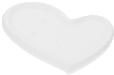 MAGICLULU Keramik Herz Schmucktablett 5.12X4.72X0.39 Zoll Schmuckhalter Herzförmige Schmuckschale Zur Schmuckaufbewahrung Mit Vielseitiger Nutzung Als Dekoratives Dessert- Und Serviertablett