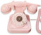 Malloy Téléphone Fixe Filaire de Style Rétro Branché à, Antique et Européen, pour Bureau - Décoration Mode Classique - Téléphone Fixe Ancien Rose.