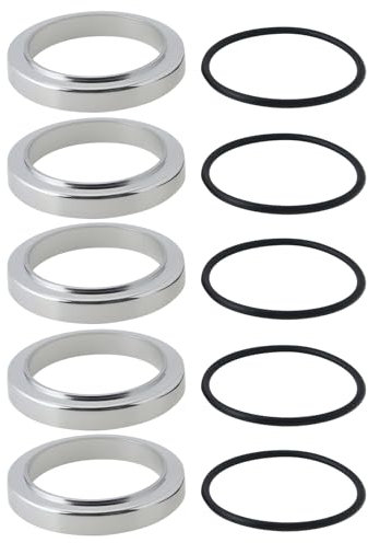 VGOL 5 Piezas Anillo de Base para Grifo de Lavabo con Junta de ABS Cubierta para Grifo de Lavabo Diámetro Exterior de 51,7mm Diámetro Interior de 39,2mm Altura de 7,6mm Cromado