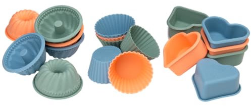Lurch Flexi Starter Mini Cakes Backformen - 18er Set für Muffins, Herzen und Gugelhupf