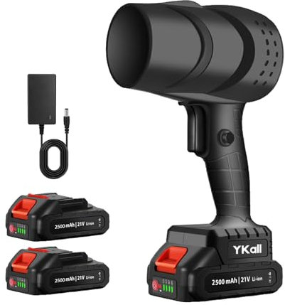 Cordless Leaf Blower with 2 x 21V Rechargeable Batteries, 250000 RPM Motor, 130MPH Airflow – Lightweight & Portable for Garden, Patio, Car & Camping