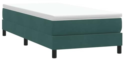 SKM Boxspringbett ohne Matratze Dunkelgrün 100x210 cm Samt,Möbel,Betten & Zubehör,Betten & Bettgestelle,Grün,18.5KG,3315816