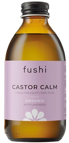 Fushi Organic Castor Oil Calm with Lavender - Relaxation & Restful Sleep + Skin Hydration 100% Pure Cold & Fresh-Pressed For all Skin Types - 100ml