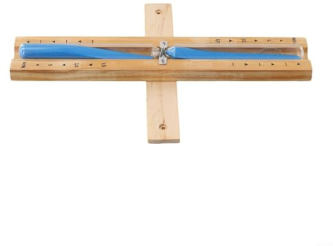 Mixabloem Sauna-Sanduhr-Timer, 15-Minuten-Sanduhr für Dampfbad, Sauna, Yoga & Übungskurse – hitzebeständiger Holzrahmen mit Klarglas und Weiß (blau)