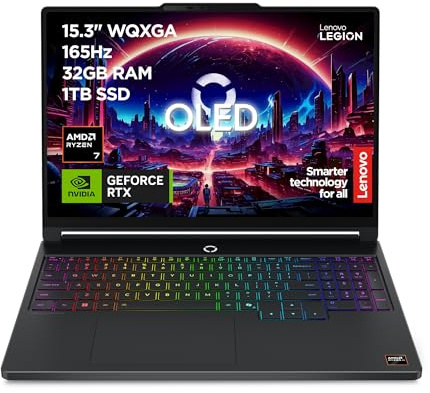 Lenovo Legion 5 Gaming AI Laptop | 15.3 WQXGA OLED 165Hz Display | AMD Ryzen 7 250 | 32GB RAM | 1TB SSD | NVIDIA GeForce RTX 5060 | Windows 11 | QWERTZ | Schwarz | 3 Monate GamePass