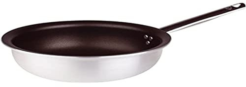 Pentole Agnelli ALSA2111BMS32 Padella Svasata per Mantecare, Alluminio, Argento, 32 cm