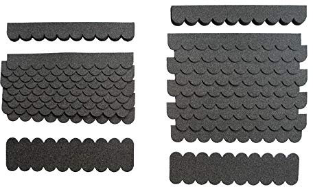 Birsppy Crash-Marek 2m²-5-Sets Mini Dachschindeln,anthrazit,Dachpappe,Hundehütte,Vogelhaus,Hasenstall,Gehege,Abdeckung,Biberschwanz,Sandkasten
