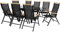 ib style - Diplomat-Quadro Gartengarnitur | 6 Kombinationen - mit Klappstühle | Alu SCHWARZ + TEAKHOLZ + Textilen SCHWARZ | 6 Kombinationen | Ausziehtisch mit Sicherheitsglas 90-180 cm | 9-teilig