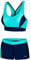Aqua Speed Damen sportlicher Bikini Set | Bikinis Beachvolleyball | Sport Bademode für Frauen | Schwimmbikini | Zweiteiler | Womens Two Piece Swimsuit | Gr. 42, 42 Türkis - Navy | Fiona
