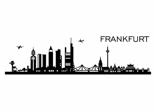 Wandtattooladen Wandtattoo - Skyline Frankfurt am Main Größe:300x67cm Farbe: schwarz