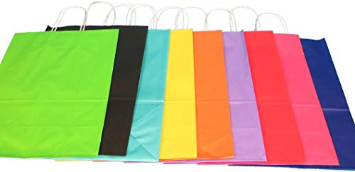 300 Premium Papiertragetaschen Papiertüten Geschenktüten mit Kordel 18+8x22cm Orange/Apricot 80g/m² inkl. Verpackungslizenz in Deutschland