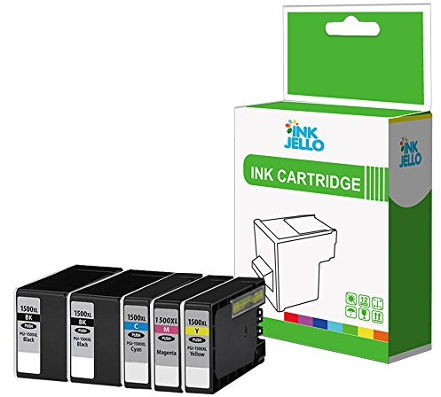 Inkjello Ink Cartridge For Printer, Compatible With Canon MAXIFY MB2050 MB2150 MB2155 MB2350 MB2750 MB2755-1500XL (Black,Cyan,Magenta,Yellow 5-Pack)