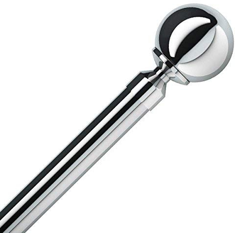 Speedy Rome Ball 28mm Complete Metal Eyelet Curtain Pole Set, Chrome, 300 Cm