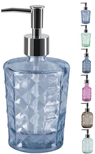 Spirella Seifenspender Carla Glas Flüssigseifen-Spender 400ml Blau