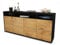 Stil.Zeit Sideboard Evita, Korpus anthrazit matt, Front Holz-Design Eiche (180x79x35cm) Push-to-Open Technik