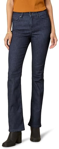 Amazon Essentials Women's Mid-Rise Stretchy Slim Bootcut Jeans - Discontinued Colours, Rinsed, 10 Short