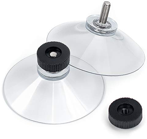 Saugnäpfe Ø 50 mm | M4 Gewinde – Länge 10 mm | V2A Edelstahl | Saugnapf mit Rändelmutter | Saugknopf | Saugnoppen | Ohne Bohren | Made in Germany (Schwarze Rändelschrauben, 100)