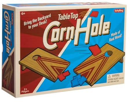 Schylling Table Top Corn Hole Game, Brown, (Model: TCH)