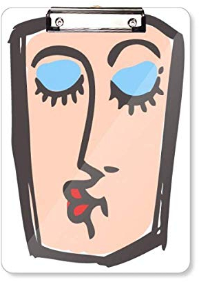 Kiss Abstraktes Gesicht Skizze Emoticons Klemmbrett Ordner Schreibblock Trägerplatte A4