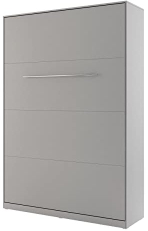 Mirjan24 Schrankbett Concept Pro I Vertical, Wandklappbett inkl. Lattenrost, Bettschrank, Wandbett, Schrank mit integriertem Klappbett, Funktionsbett (140x200 cm, Grau)