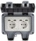 Presa da Muro Esterno Doppia con USB Impermeabile Resistente Presa Elettrica con Scatola da Parete (Doppio)