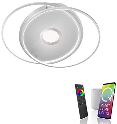Paul Neuhaus Q-AMIRA 8381-55 LED Deckenleuchte, dimmbar per Fernbedienung, Alexa kompatibel Smart Home, warmweiß - kaltweiss