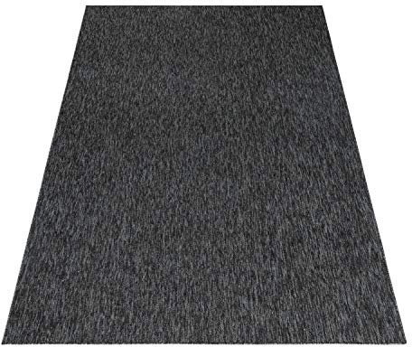 Ayyildiz Kurzflor Teppich Flachgewebe Schlingenteppich Kettelteppich Meliert 5 mm, Schadstoffgeprüft, Größe:80 x 150 cm, Farbe:Anthrazit