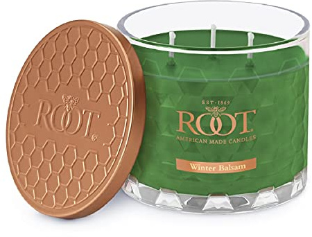 Root Candles Holiday Scented Candles Honeycomb Glass Premium 3-Wick Handcrafted Beeswax Blend Candle, 12-Ounce, Winter Balsam