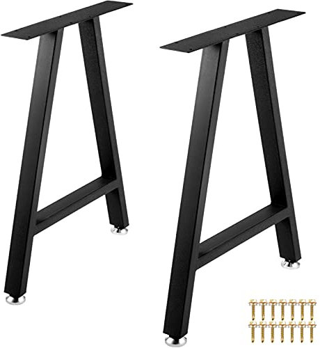 VEVOR 2PCS Pieds de Table Métal Kit Pieds Meuble Acier Industriel 71,1x45 cm Forme A Charge Capacité 363 kg avec 4 Protecteurs Sol pour Table à Manger Table Basse Bureau de Travail Intérieur Extérieur