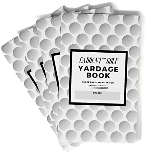CADDENT GOLF Yardage Book - Golf Journal & Log Book with Golf Club Yardage Chart - Golf Notebook Back Pocket - Golf Log Book Pocket Size - The Essential Tool for Serious Golfers (4 Pack)