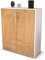 Stil.Zeit Highboard Ida, Korpus Weiss matt, Front Holz-Design Eiche (92x108x35cm), Push-to-Open Technik & Leichtlaufschienen