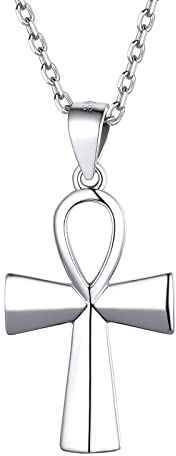 Supcare Herren Halskette Silber 925 Ankh Kreuz Kette mit Ketteanhänger Damen Kette mit Kreuz Christlich Kruzifix Kette Katholizismus Kommunion Religiöse Modeschmuck für Jungen Mädchen