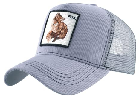 ZXRSJBL Atmungsaktive Mesh Baseballmützen für Männer, Unisex Tier Mesh Trucker Hat, Square Patch Snapback Embroidered Baseball Caps