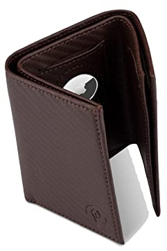 ISENTIALS Airtag Wallet mit Münzfach I Airtag Geldbörse Herren mit RFID Schutz I Geldbeutel Herren für 7 Karten I Slim Wallet I Smart Wallet I Kartenetui für Apple Airtag mit Air Tag Fach