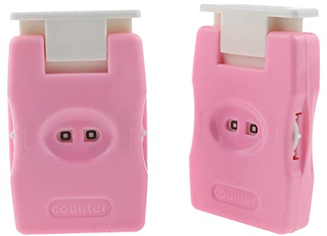 Yocimango 2 x Strickzähler, Mini-Häkelzähler, gestrickt, manueller Fingerzähler, Kunststoff, Strickmarkierungswerkzeug (Rosa)