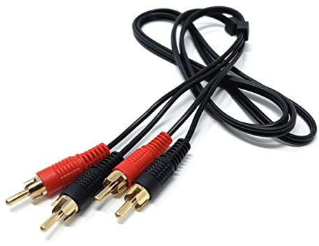 DRUT 1m RCA to RCA Phono Twin Jack to Jack Stereo Audio Cable Lead Cord Compatible With CD/DVD/Amplifier/Hifi/DJ Mixer/Turntable (3ft, Black Gold Connectors)