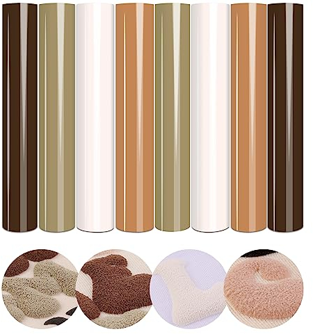 Tintnut Skin Tone Puff HTV Vinyl Heat Transfer - 8 Sheets 12x10 3D Puffy Heat Transfer Vinyl Foaming Nude Brown HTV Iron on Vinyl for T-Shirts DIY