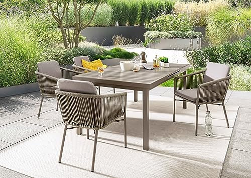 Destiny Sitzgruppe Lucca Imola 4 Sessel + Tisch 165/215x100x75cm ausziehbar