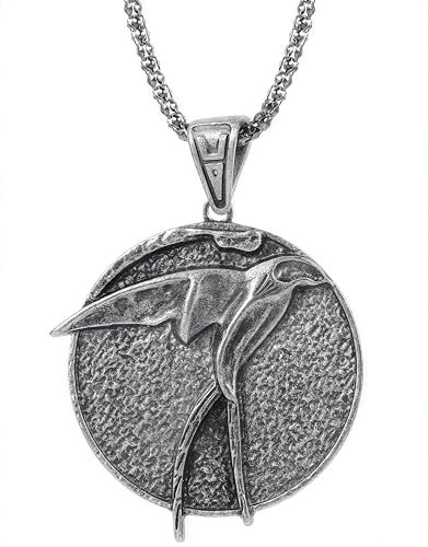 Hexer Halskette Anhänger Ciri's Schwalben-Medaillon Kette Hexer Medaillon, Ciri and Geralt, Zink Alluminiumlegierung Herren Halskette, Tolles Geschenk for Hexer-Fans, Witcher Necklace